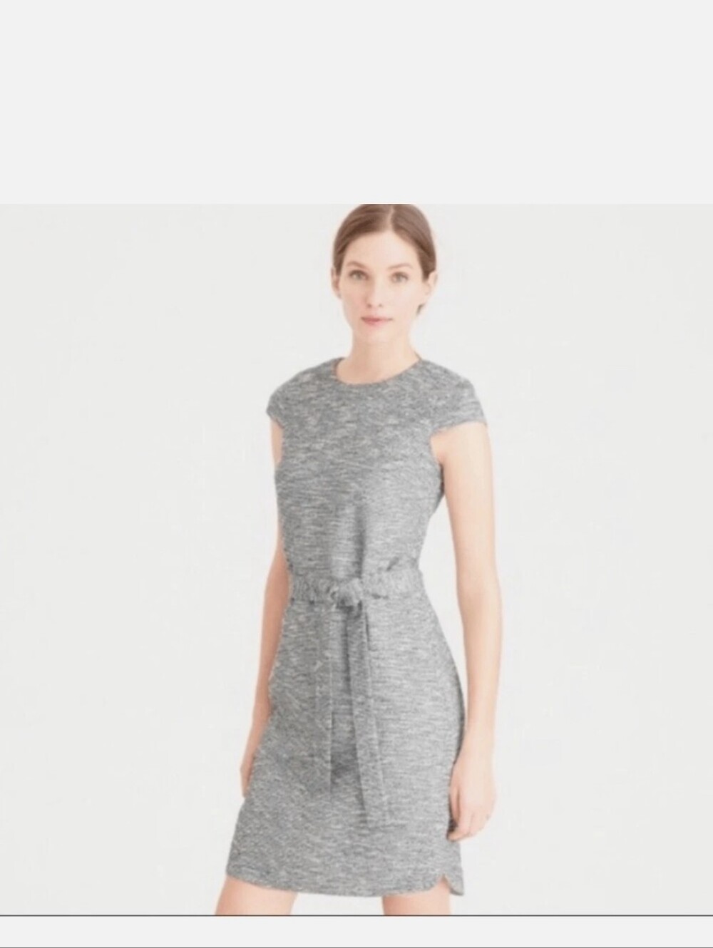 J.CREW Grey Cap Sleeve Tweed Dress - Size 8 - Picture 2 of 11